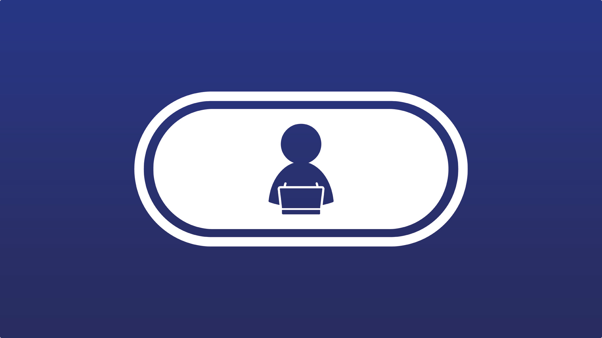Icon of a lone student working on a laptop