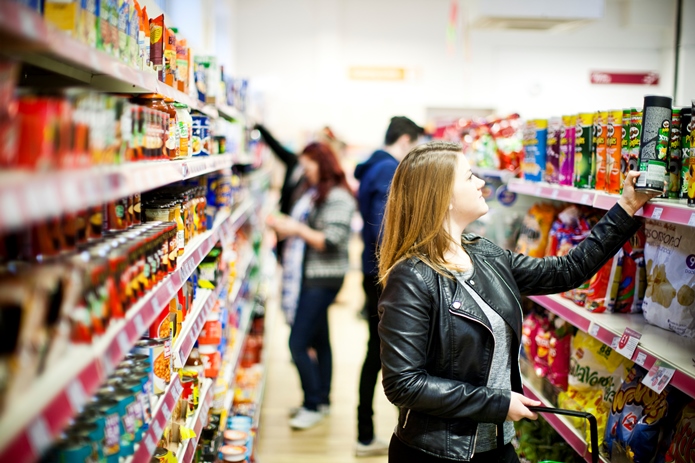 Student grocery shopping