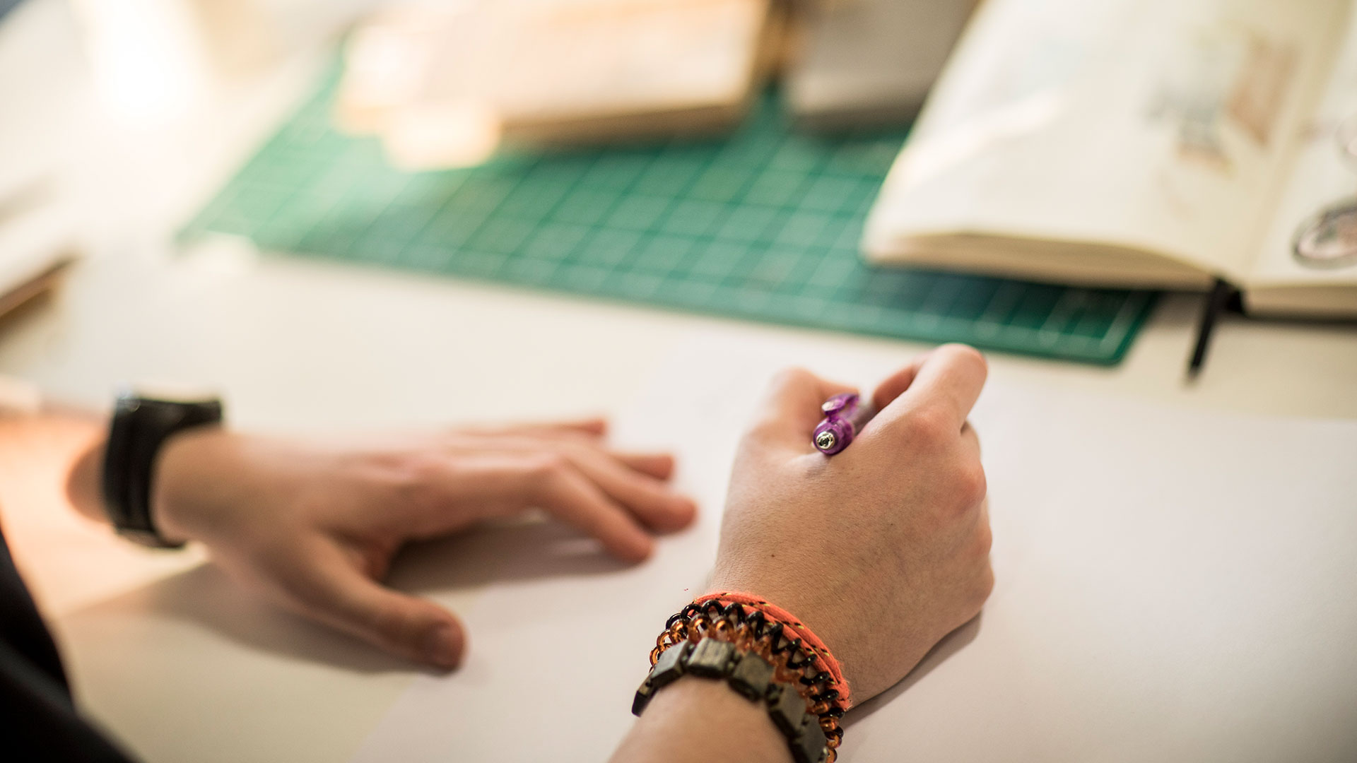 Hand of person writing