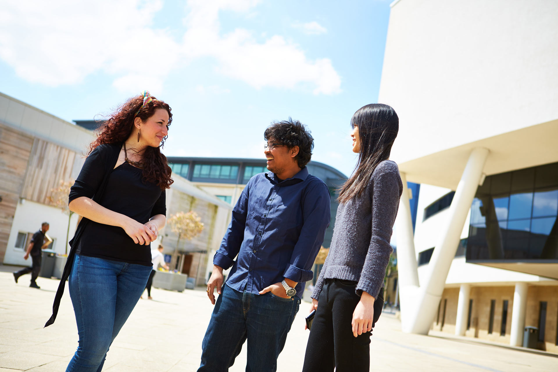 Students chatting on the plaza
